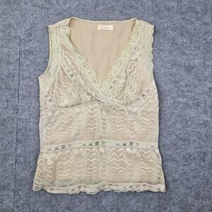 Vintage Y2K Speechless Tank Top Womens Medium Lace Sheer Overlay Fairy Whimsi